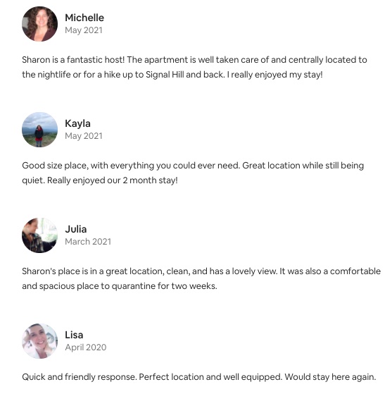 airbnb on jellybean row rental reviews