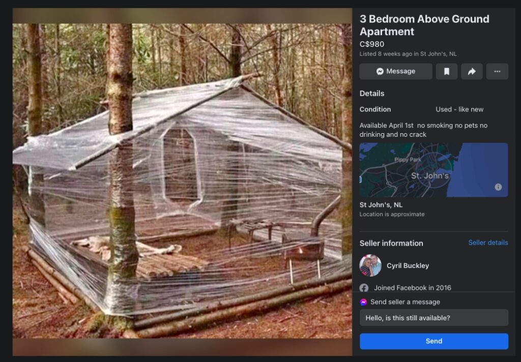 funny facebook marketplace listing