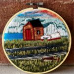 Newfoundland Canada iceberg landscape hand embroidery