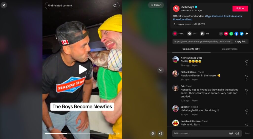 nelk boys screeched in newfoundland canada