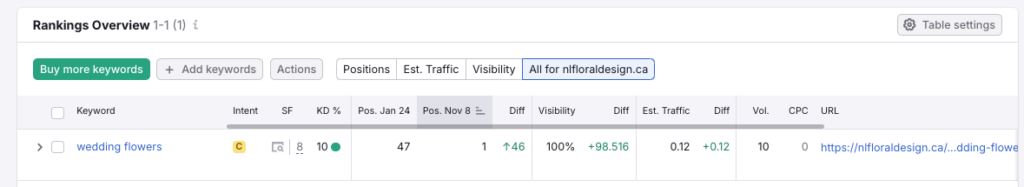 newfoundland SEO services case study florist